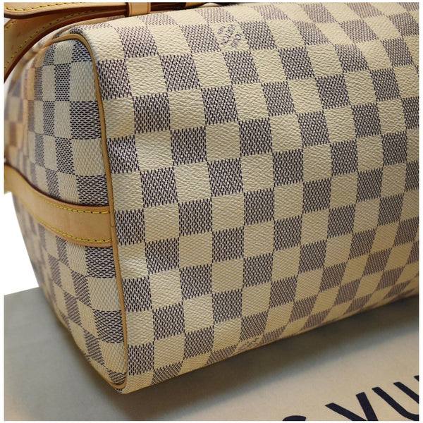 LOUIS VUITTON Speedy 30 Bandouliere Damier Azur Satchel Shoulder Bag White