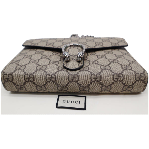 Gucci Dionysus GG Supreme Crossbody Chain Wallet Beige