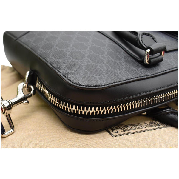 GUCCI Briefcase GG Supreme Canvas Messenger Bag Black 474135