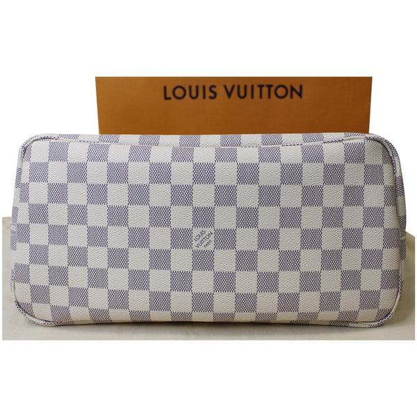 LOUIS VUITTON Neverfull MM Damier Azur Tote Shoulder Bag White