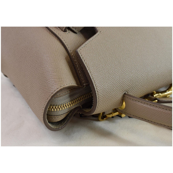 CELINE Micro Belt Grained Calfskin 2Way Shoulder Bag Taupe