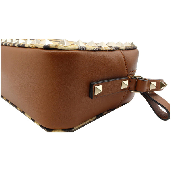 VALENTINO Rockstud Leopard Canvas Leather Camera Bag Selleria
