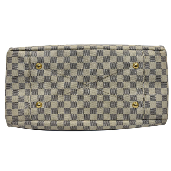 Louis Vuitton Artsy MM Damier Azur Handbag bottom feet