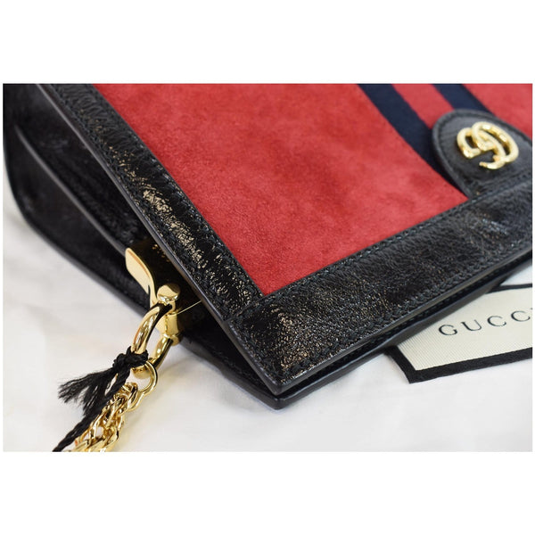 Gucci Ophidia GG Small Web Suede Leather Handbag corner