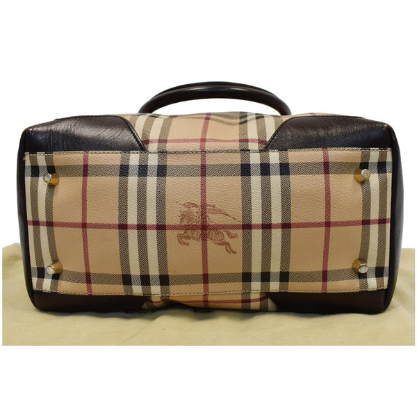 BURBERRY Medium Primrose Haymarket Check Tote Bag Chocolate