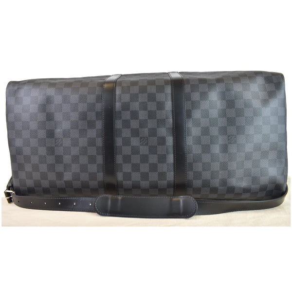 LOUIS VUITTON Keepall Bandouliere 55 Damier Graphite Travel Bag Black