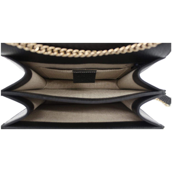 GUCCI Interlocking GG Leather Crossbody Bag Black 510304