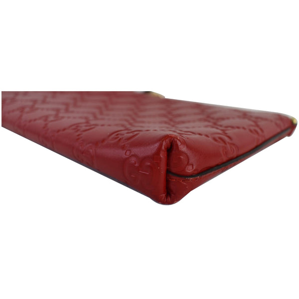 GUCCI Guccissima Leather Chain Wallet Clutch Bag Red 428449