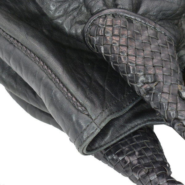 FENDI Spy Nappa Leather Satchel Bag Black