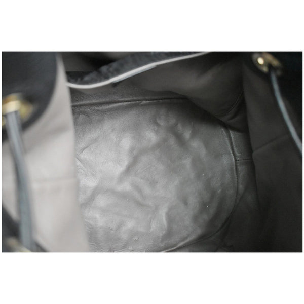 GUCCI Miss Bamboo Medium Leather Bucket Shoulder Handbag Black 387613