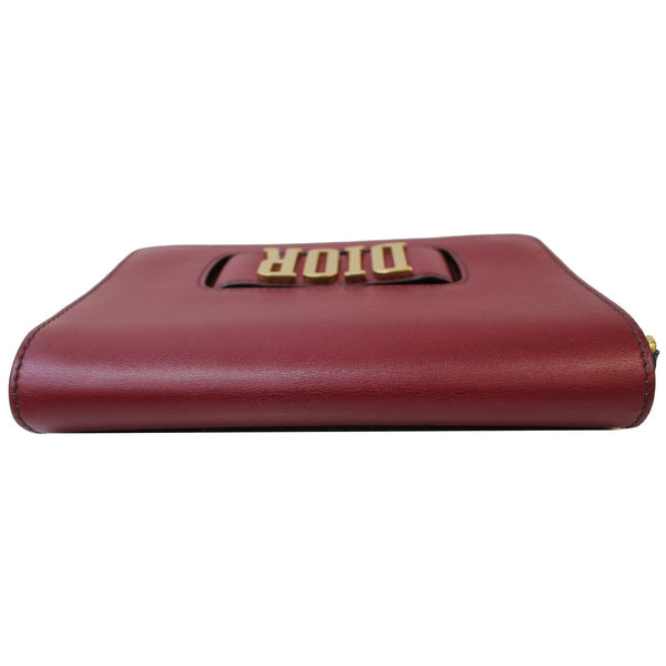 CHRISTIAN DIOR Dio(r)evolution Flap Calfskin Shoulder Bag Dark Red