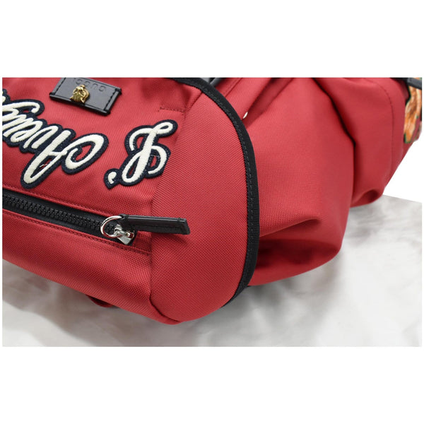 GUCCI L'Aveugle Par Amour Embroidered Nylon Double Buckle Backpack Red 429037