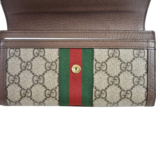 GUCCI Ophidia GG Continental Supreme Canvas Wallet Beige 523153