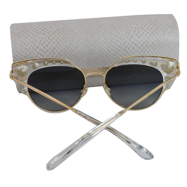 JIMMY CHOO 54 MM Crystal Gold Sunglasses AUDREY/S REJ 54
