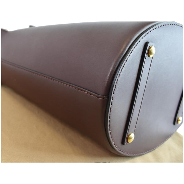 BURBERRY Bucket Medium Leather Shoulder Bag Deep Claret