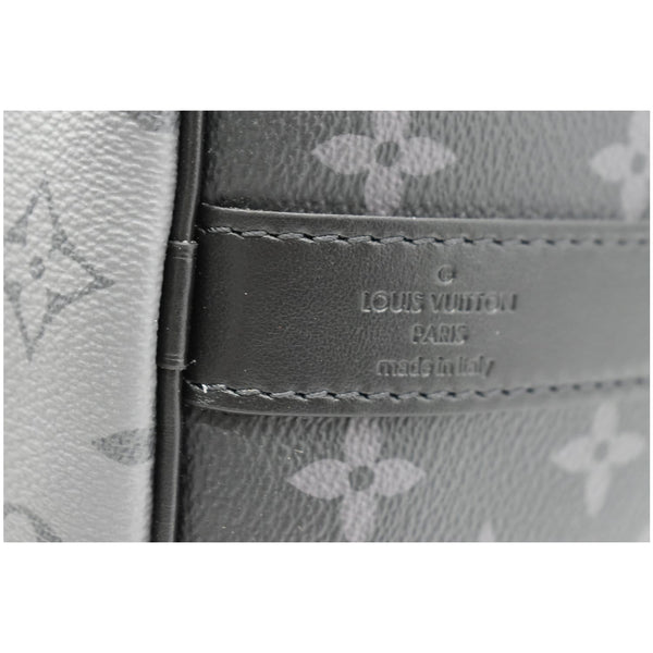 LOUIS VUITTON Keepall 50 Bandouliere Monogram Eclipse Canvas Travel Bag Black