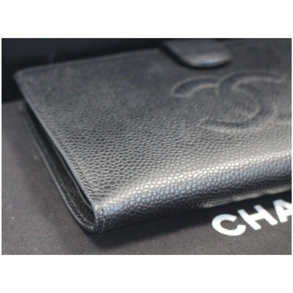 CHANEL Long Bi-Fold Caviar Leather Wallet Black