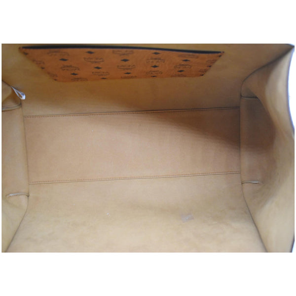 MCM Large Luisa Visetos Monogram Print Shopper Tote Bag Cognac