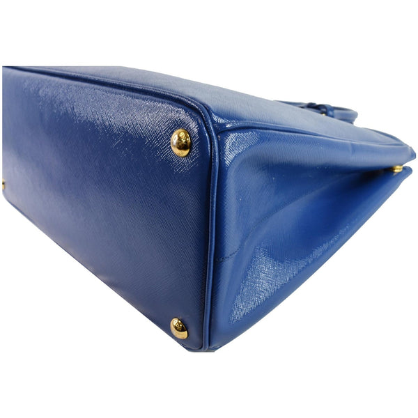 PRADA Parabole Saffiano Lux Leather Shopping Tote Blue