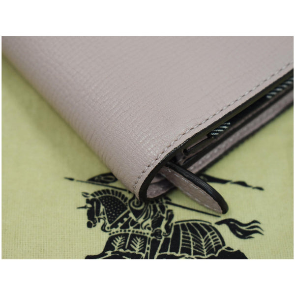 BURBERRY Luna House Check Leather Wallet Rose Pink