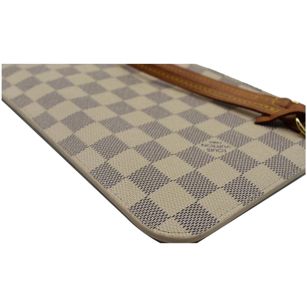 LOUIS VUITTON Neverfull GM Damier Azur Pochette Wristlet Pouch White