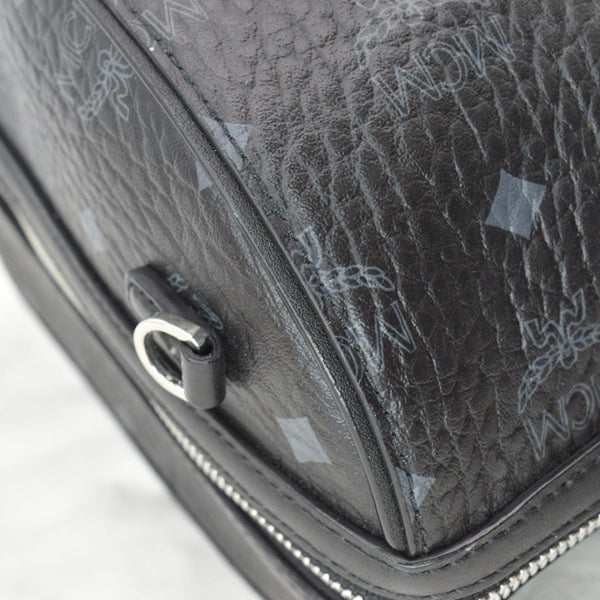 MCM Visetos Canvas Boston Bag Black