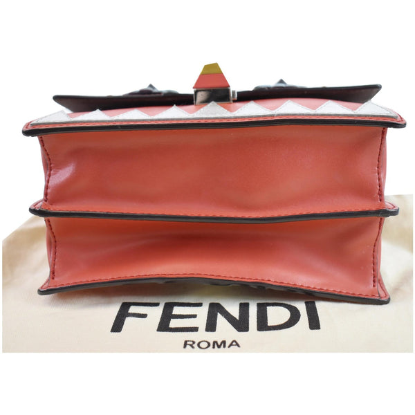 FENDI Mini Kan I Eyes Faces Leather Shoulder Bag Red