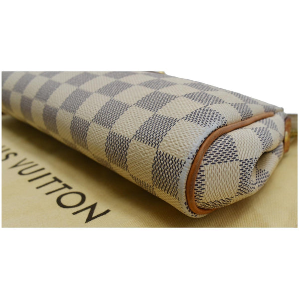 LOUIS VUITTON Pochette Eva Damier Azur Clutch Crossbody Bag White