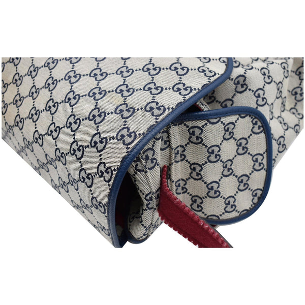 GUCCI Diaper GG Canvas Shoulder Bag Blue 606823
