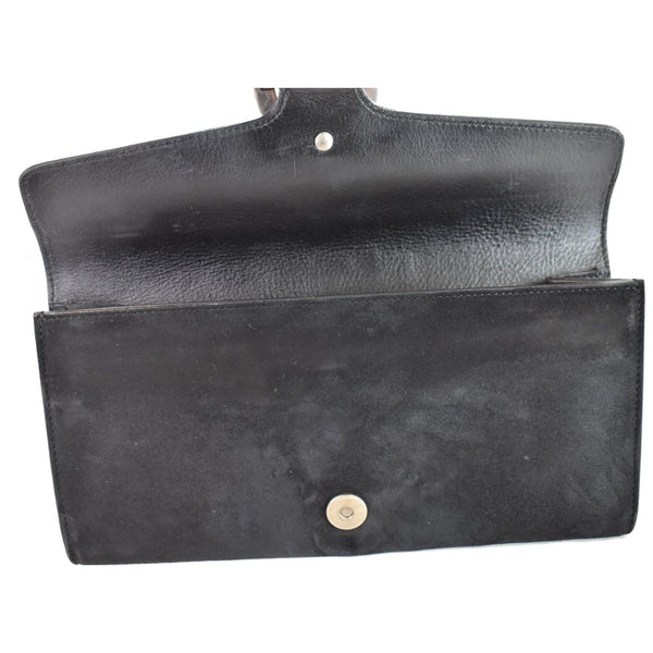 Gucci Dionysus Small Velvet Clutch Bag Black 425250 - opened view