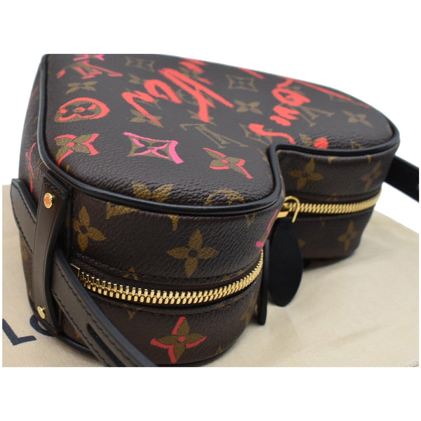 LOUIS VUITTON Sac Coeur Heart Monogram Canvas Crossbody Bag Brown