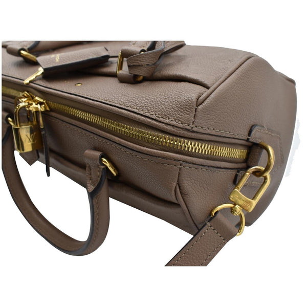 LOUIS VUITTON Speedy 25 Bandouliere Monogram Empreinte Leather Crossbody Bag Tourterelle