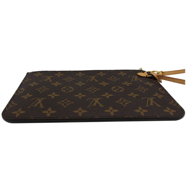 LOUIS VUITTON Neverfull MM Monogram Canvas Pochette Wristlet Pouch Brown