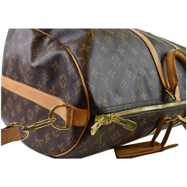 LOUIS VUITTON Keepall Bandouliere 55 Monogram Canvas Travel Bag Brown
