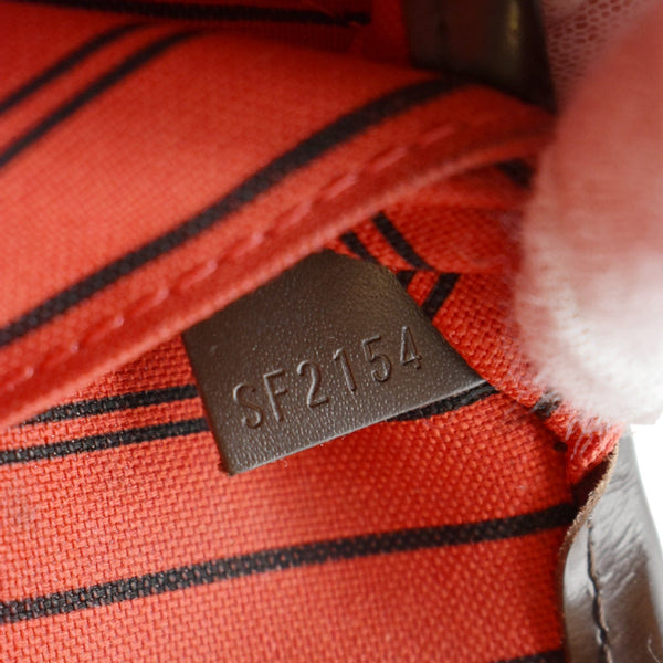 LOUIS VUITTON Neverfull MM Damier Ebene Tote Bag Brown