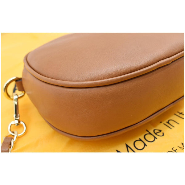 MARIO VALENTINO Mia Logo Leather Crossbody Bag Caramel