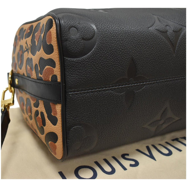 LOUIS VUITTON Speedy 25 Wild At Heart Leather Shoulder Bag Black