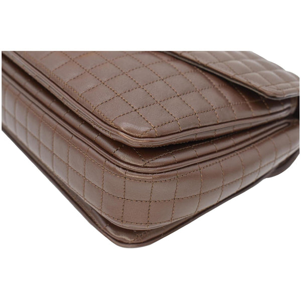 CELINE Medium C Quilted Leather Crossbody Bag Khaki