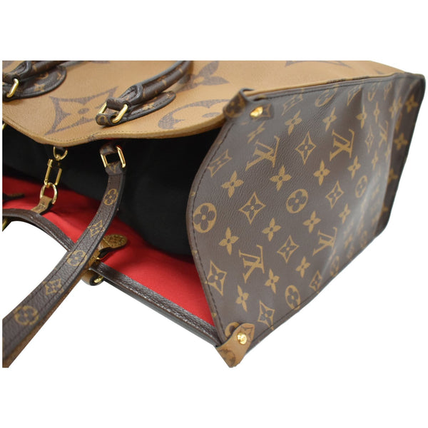 LOUIS VUITTON Onthego GM Reverse Monogram Giant Canvas Tote Shoulder Bag Brown