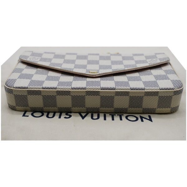 LOUIS VUITTON Felicie Pochette Damier Azur Crossbody Bag White
