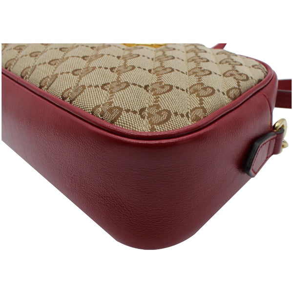 GUCCI GG Marmont Small Matelasse Canvas Leather Crossbody Bag Beige 447632