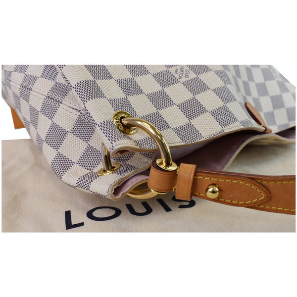 Louis Vuitton Graceful PM Damier Azur Shoulder Bag gold ring