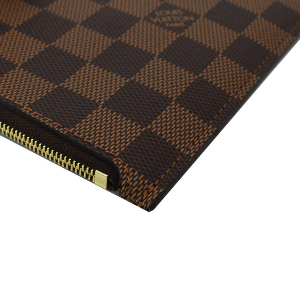 LOUIS VUITTON Neverfull MM Damier Ebene Pochette Wristlet Pouch Brown