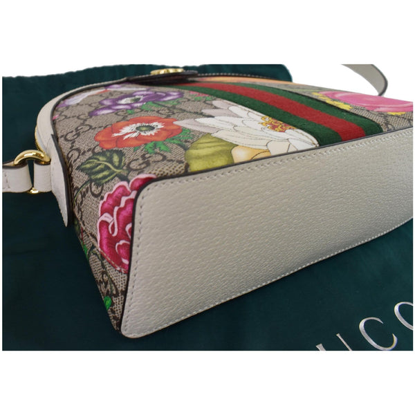 GUCCI Ophidia Flora Small Supreme Canvas Shoulder Bag Beige 499621
