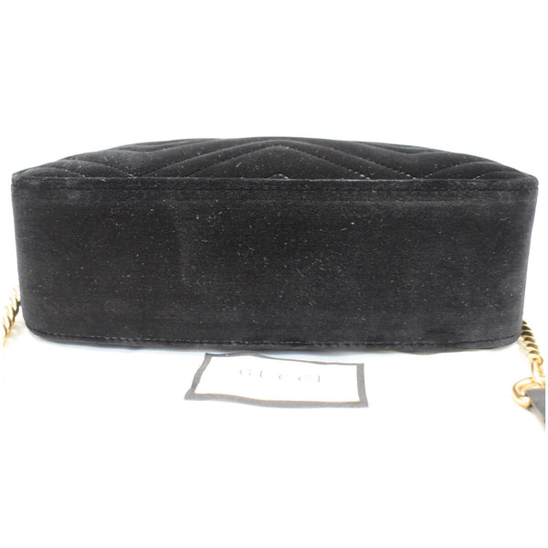 Gucci GG Marmont Small Velvet Shoulder Bag Black - bottom preview | DDH