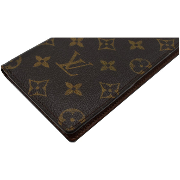LOUIS VUITTON Checkbook Holder Monogram Canvas Wallet Brown