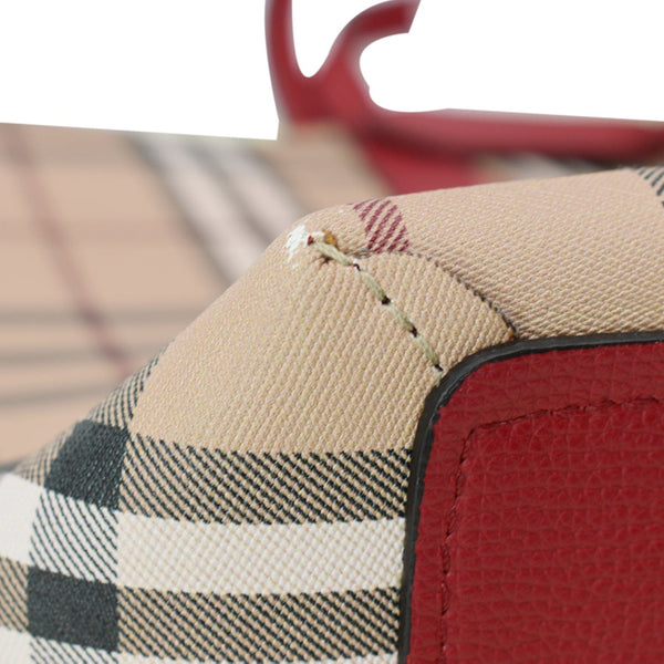 BURBERRY Reversible Haymarket Coated Canvas Tote Bag Beige