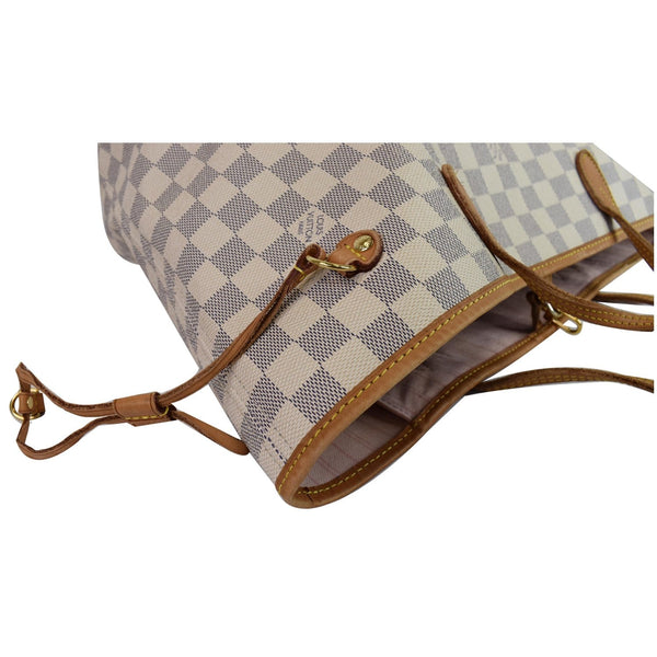 Louis Vuitton Neverfull MM Damier Azur Shoulder Bag - top side corner