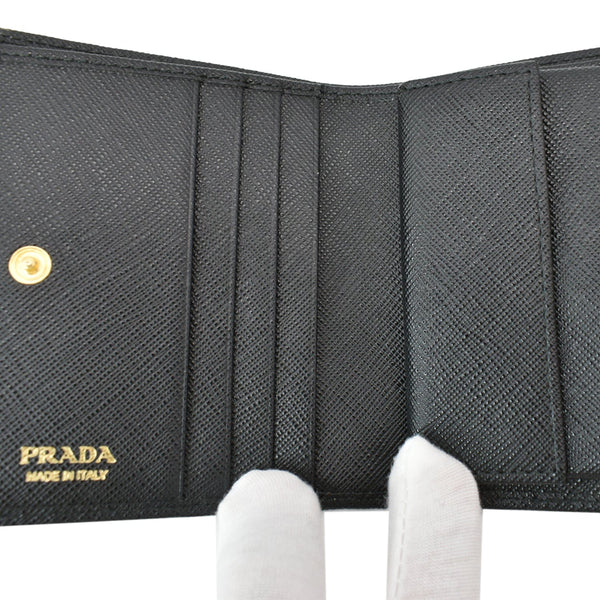 PRADA Small Saffiano Leather Wallet Black