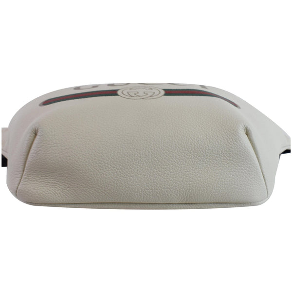 GUCCI Print Leather Medium Belt Waist Bum Bag White 530412